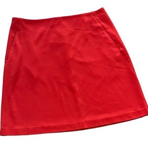 CAbi #3219 Sakura Red Short Skirt Sz 10 The Fiery Skirt Pockets A Line Stretch